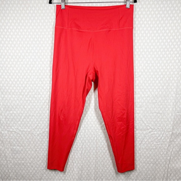Girlfriend Collective Hot Pink Rib Tech High Rise Leggings - Picture 1 of 3